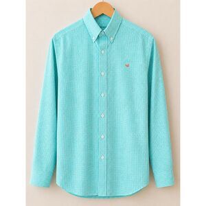 Southern Marsh Button-Down Shirt | Men's Medium | Aqua Gingham Long Sleeve